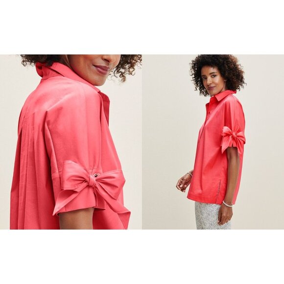 Chicos Poplin Bow and Grommet Detail Tunic - Picture 5 of 10